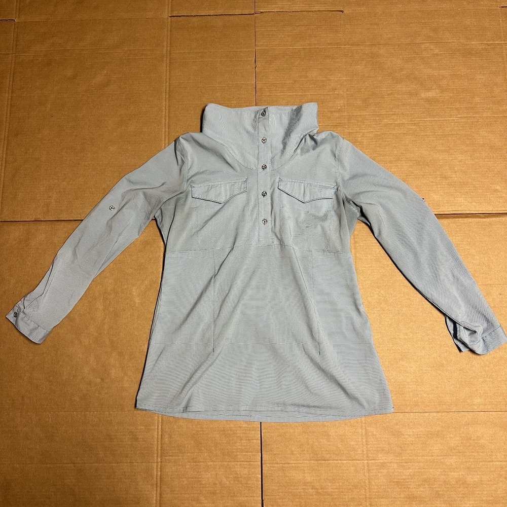 Mountain Hardwear Women's Citypass Long Sleeve Popover Blue Striped Shirt Large‎ - Picture 5 of 16
